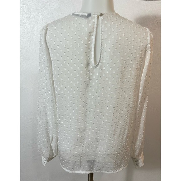 Zara XS plumetis sotted blouse longl sleeved with button cuff details - Picture 3 of 10